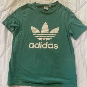 Teal Adidas Trefoil logo tshirt